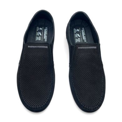 МОКАСИНИ ЧОЛОВІЧІ ШКІРЯНІ/ПЕРФОРАЦІЯ/ЧОРНИЙ